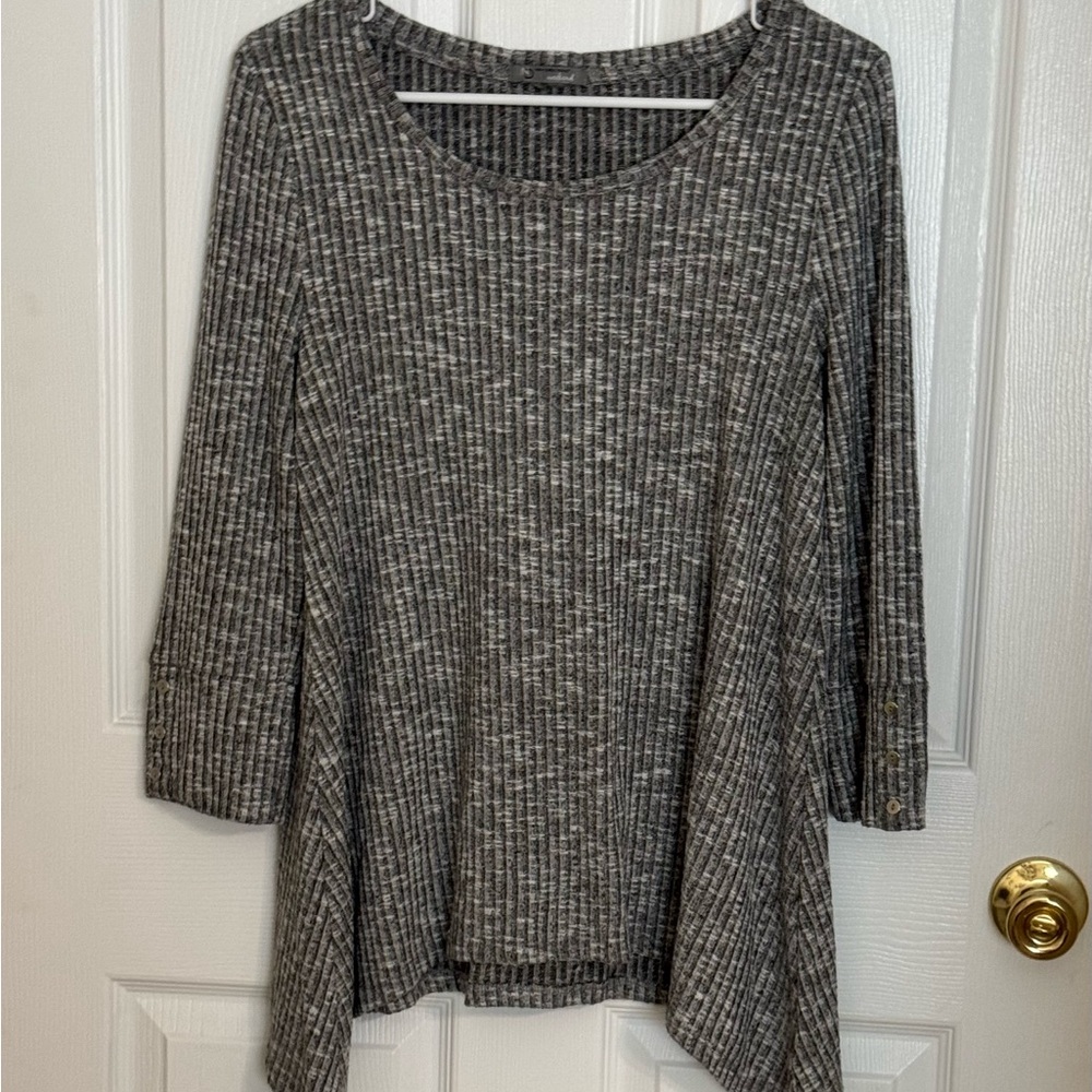 Gray Striped Top